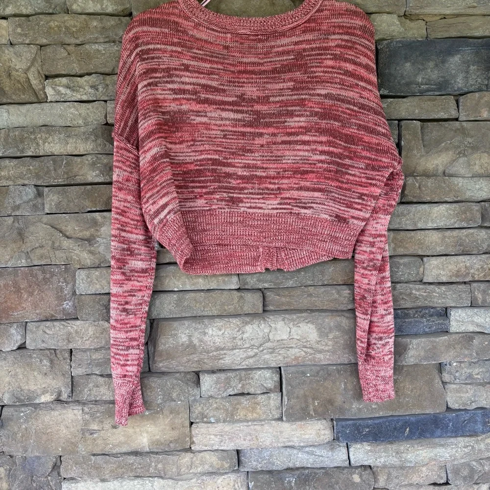 Arizona Jean Company Red Cropped Cardigan‎ Sweater - Picture 3 of 5